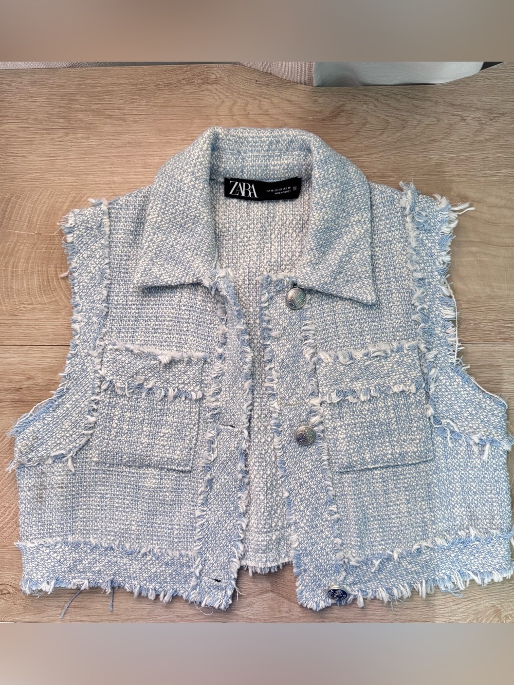 ZARA Crop Tweed Vest-Small